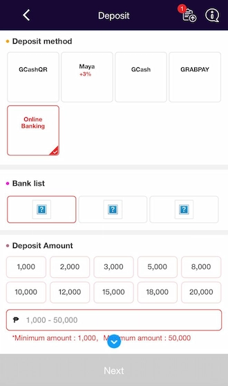 Step 1: select "Online Banking" as the payment method. Next, choose a suitable bank to make the payment.